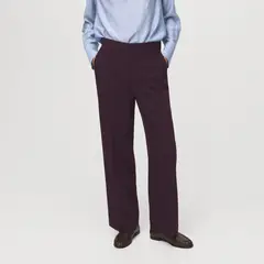 MANGO - Pantalón Straight Tiro Alto Mujer