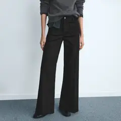 MANGO - Jean Wide Leg Tiro Alto Mujer