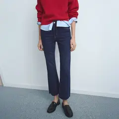 MANGO - Jean Flare Tiro Medio Mujer