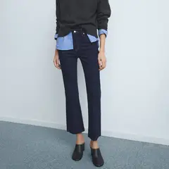 MANGO - Jean Flare Tiro Medio Mujer