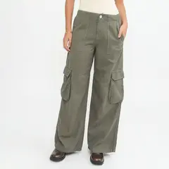 DENIMLAB - Pantalón Cargo Tiro Alto Mujer