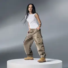 DENIMLAB - Pantalón Cargo Tiro Alto Mujer