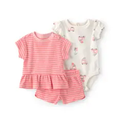 CARTERS - Conjunto 3 Piezas Bebé Niña Algodón