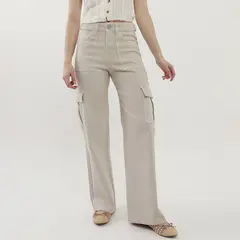 AMERICAN ABBEY - Pantalón Straight Tiro Alto Mujer