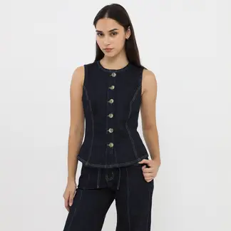 SYBILLA - Top Denim Mujer