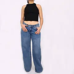 KAYRA POBLET - Jean Wide Leg Tiro Bajo Mujer