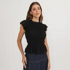 BASEMENT - Blusa Manga Corta Mujer