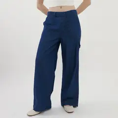 AMERICAN ABBEY - Pantalón Wide Leg Tiro Medio Mujer