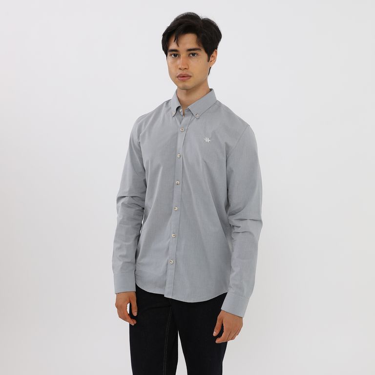 Camisa Casual Regular Fit Manga Larga Hombre