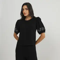 UNIVERSITY CLUB - Top Bordado Set