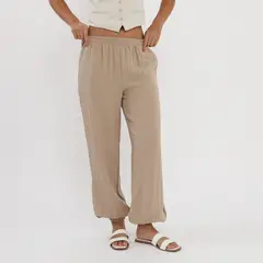 UNIVERSITY CLUB - Pantalon Lino Bombacho K