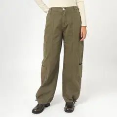 DENIMLAB - Pantalón Baggy Tiro Alto Mujer