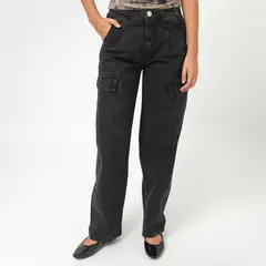 DENIMLAB - Jean Cargo Tiro Medio Mujer