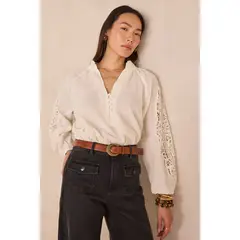 MAISON 123 - Blusa Manga Larga Mujer