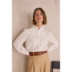 MAISON 123 - Blusa Manga Larga Mujer