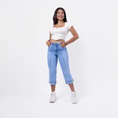 undefined - Jean Straight Tiro Alto Mujer Tayssir