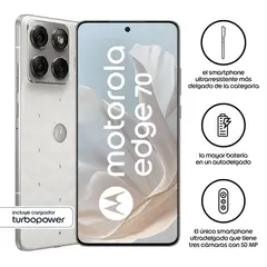 MOTOROLA - Celular Moto Edge 70 12GB + 512GB Blanco