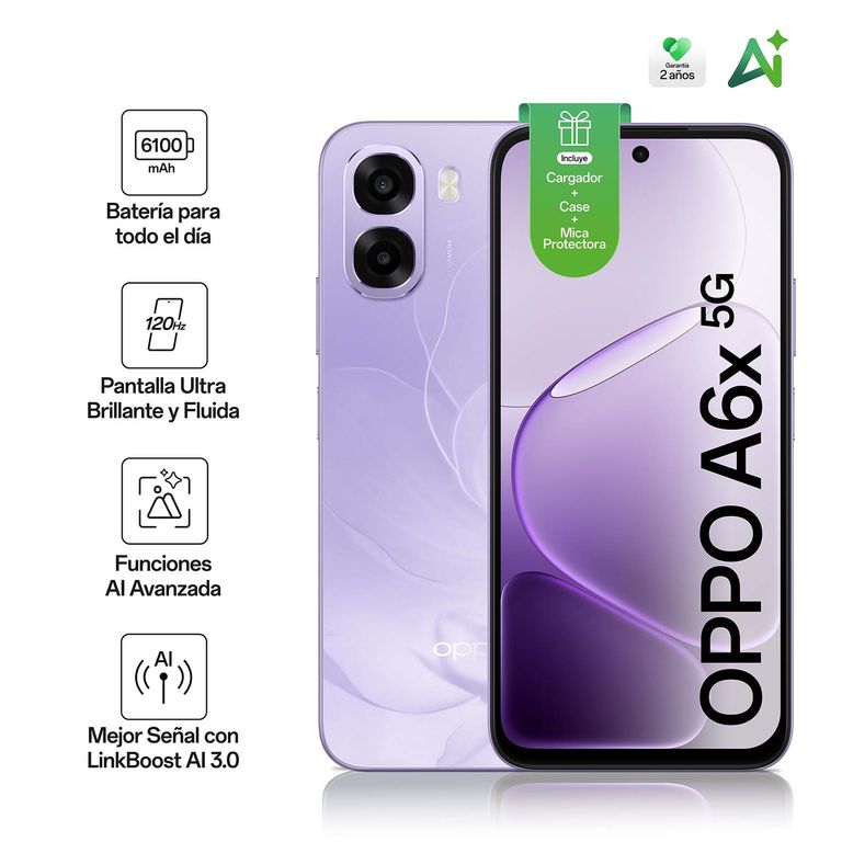 Celular A6X 4GB + 256GB Violeta