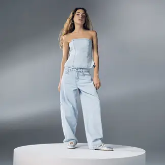 SYBILLA - Jean Balloon Tiro Alto Mujer