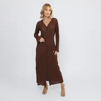 APOLOGY - Vestido Manga Larga Con Botones Mujer x MiradaTrendy
