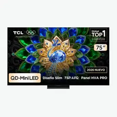 TCL - Televisor 75" QD MiniLED 4K 75A400U Premium Smart Tv
