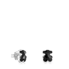 TOUS - Aretes Plata 1ley Onix Oso 10Mm