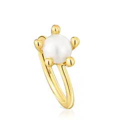 TOUS - Anillo Plata 1ley Bano Oro 8Mm