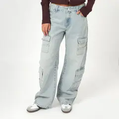 DENIMLAB - Jean Cargo Tiro Medio Mujer