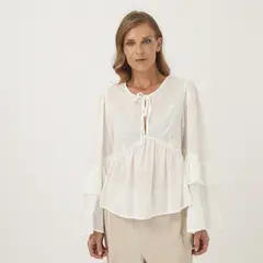 APOLOGY - Blusa Manga Larga Vuelos Mujer x MiradaTrendy