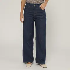 UNIVERSITY CLUB - Pantalón Wide Leg Tiro Alto Mujer