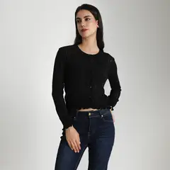 BASEMENT - Cardigan Manga Larga Mujer