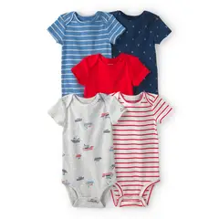 CARTERS - Body Pack X5 Bebé Niño Algodón