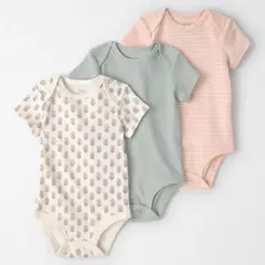 CARTERS - Body Pack X3 Bebé Niña Algodón