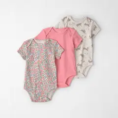 CARTERS - Body Pack X3 Bebé Niña Algodón