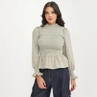 SYBILLA - Blusa Manga Larga Mujer