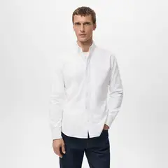 MANGO - Camisa 100% Algodón Regular fit Manga Larga Hombre