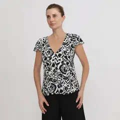 APOLOGY - Blusa Manga Corta en V Mujer