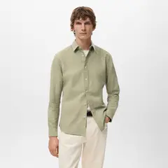 MANGO - Camisa 100% Algodón Regular fit Manga Larga Hombre