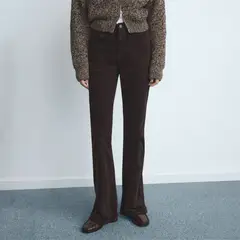 MANGO - Pantalón Flare Tiro Alto Mujer
