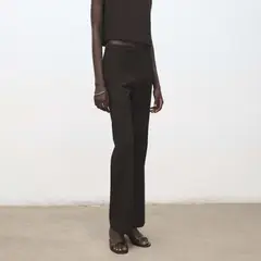 MANGO - Pantalón Flare Tiro Bajo Mujer