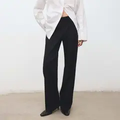 MANGO - Pantalón Straight Tiro Medio Mujer
