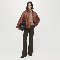 MANGO - Casaca De Cuero Mujer