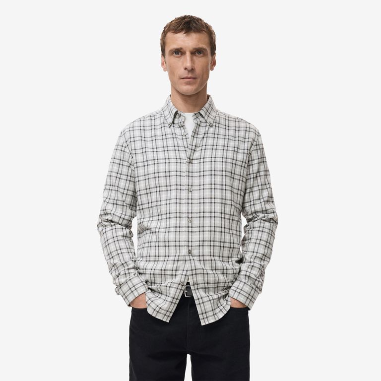 Camisa 100% Algodón Regular fit Manga Larga Hombre