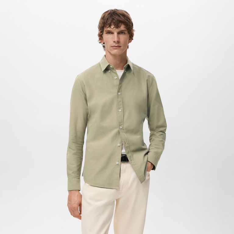 Camisa 100% Algodón Regular fit Manga Larga Hombre