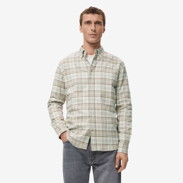 Camisa 100% Algodón Regular fit Manga Larga Hombre