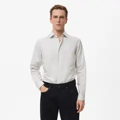 MANGO - Camisa 100% Algodón Slim fit Manga Larga Hombre