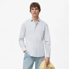 MANGO - Camisa 100% Algodón Regular fit Manga Larga Hombre