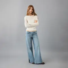 MANGO TEEN - Jean Wide Leg Tiro Bajo Mujer