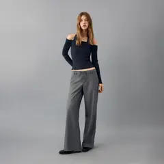 MANGO TEEN - Pantalón Wide Leg Tiro Bajo Mujer