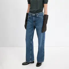 MANGO - Jean Straight Tiro Alto Mujer